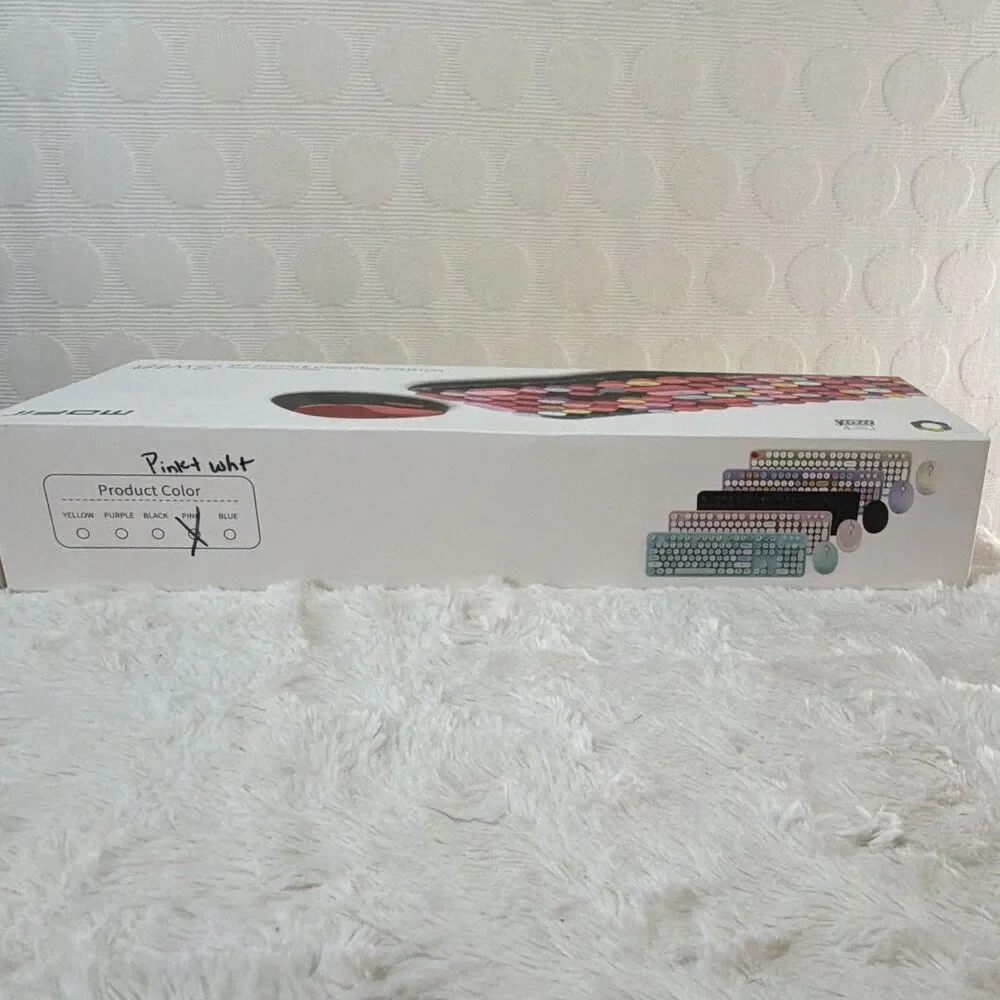 Mofii Sweet Wireless Keyboard & Mouse Set QWERTY English Pink/White